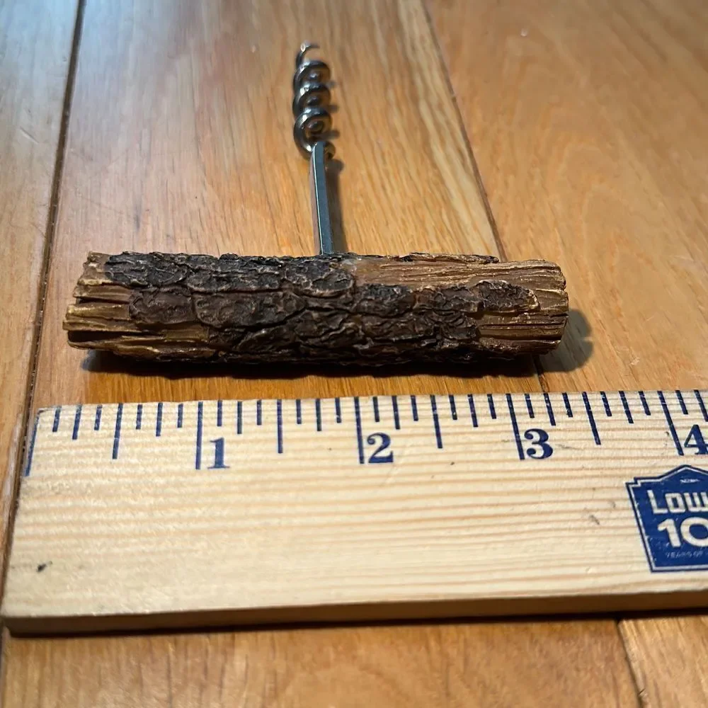 Unique faux wood branch cork screw drink accessory opener wine